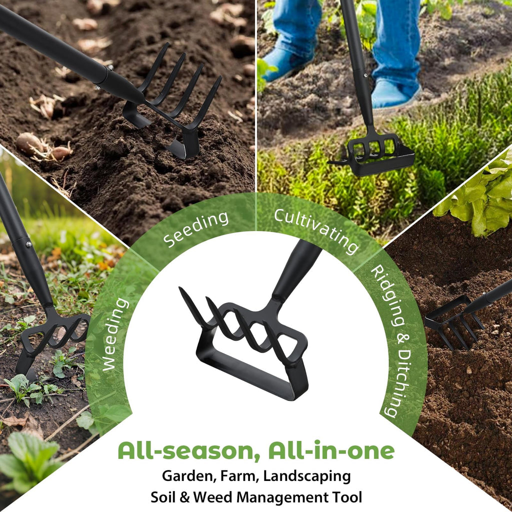62 inch Adjustable Handle Stirrup Tools Cultivator for Weeding - Image 4