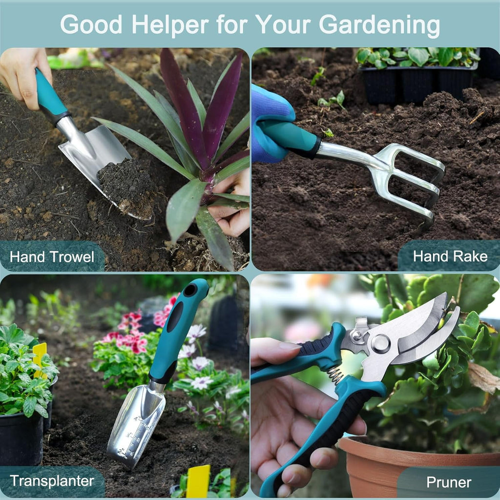 Garden Tools 7-Piece, Gardening Hand Tools, Gardening Tools Set with Rust-Proof,Stainless Steel, Aluminum Alloy Mater... - Image 2