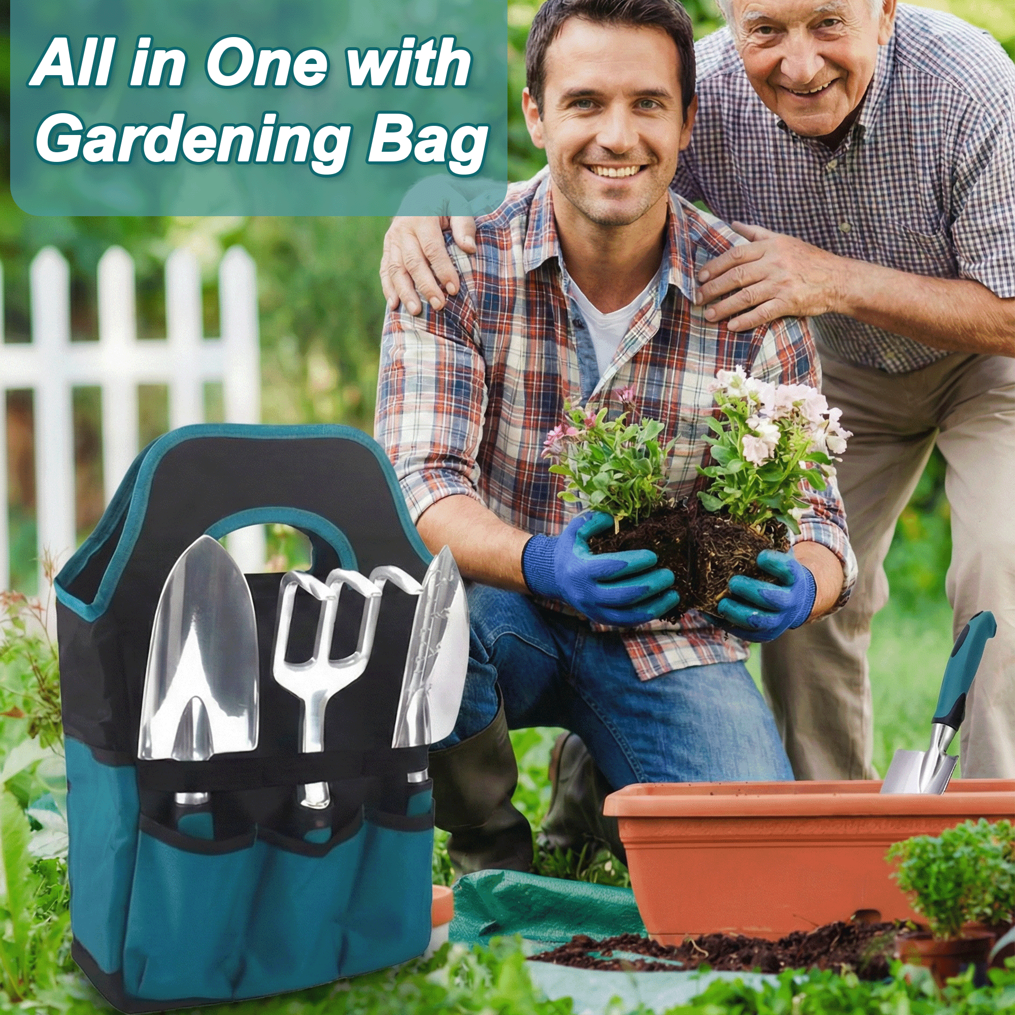 KEYAHAPPY Garden Tools, 7 Piece Gardening Tools Set with Storage Bag, Rust-Proof & Heavy-Duty Gardening Essentials, Ideal Gifts for Women & - Image 6