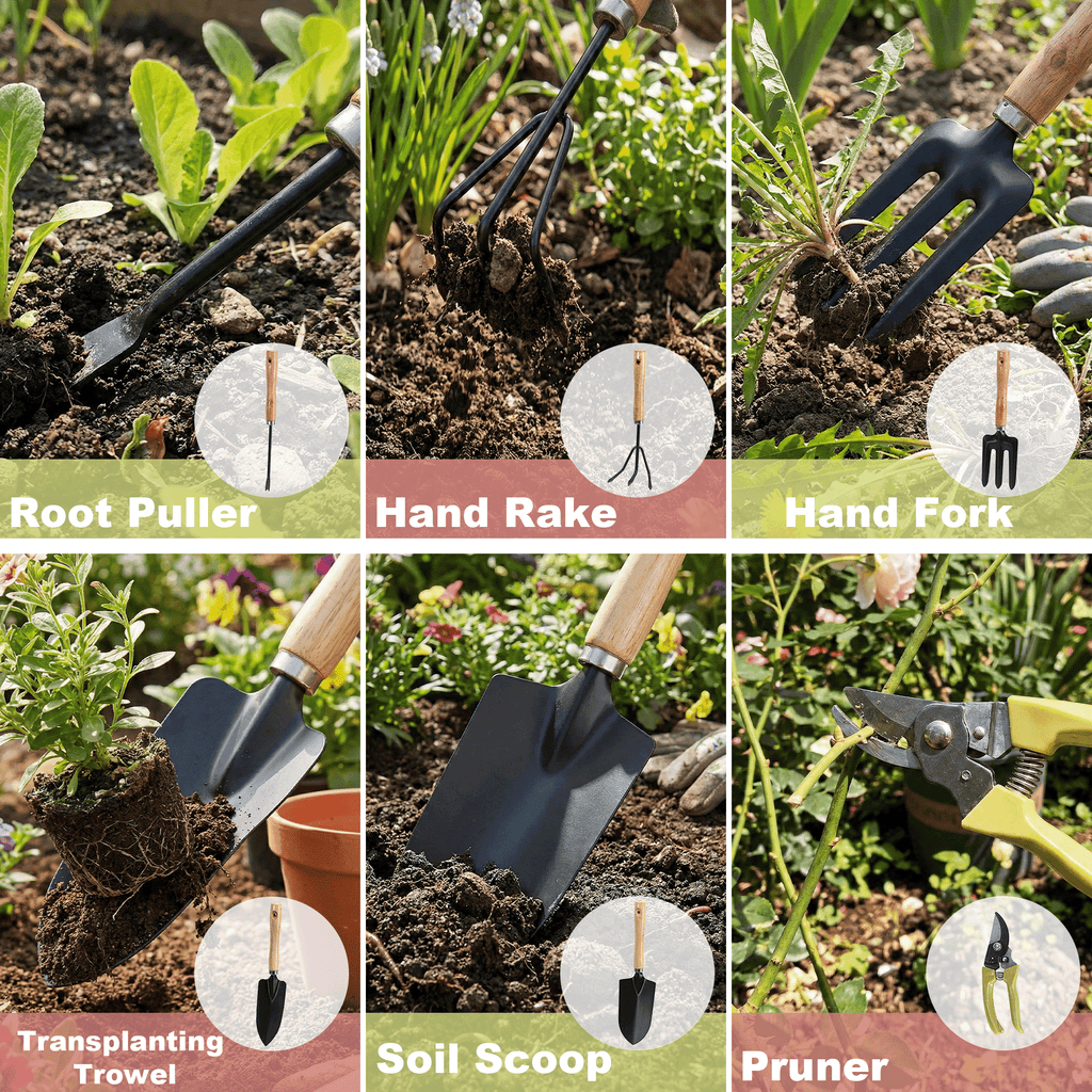 Garden Tools Set, 9 Piece Gardening Tools with Fashion Bag, Rust-Proof & Heavy-Duty Gardening Supplies Kit Ideal Gard... - Image 3