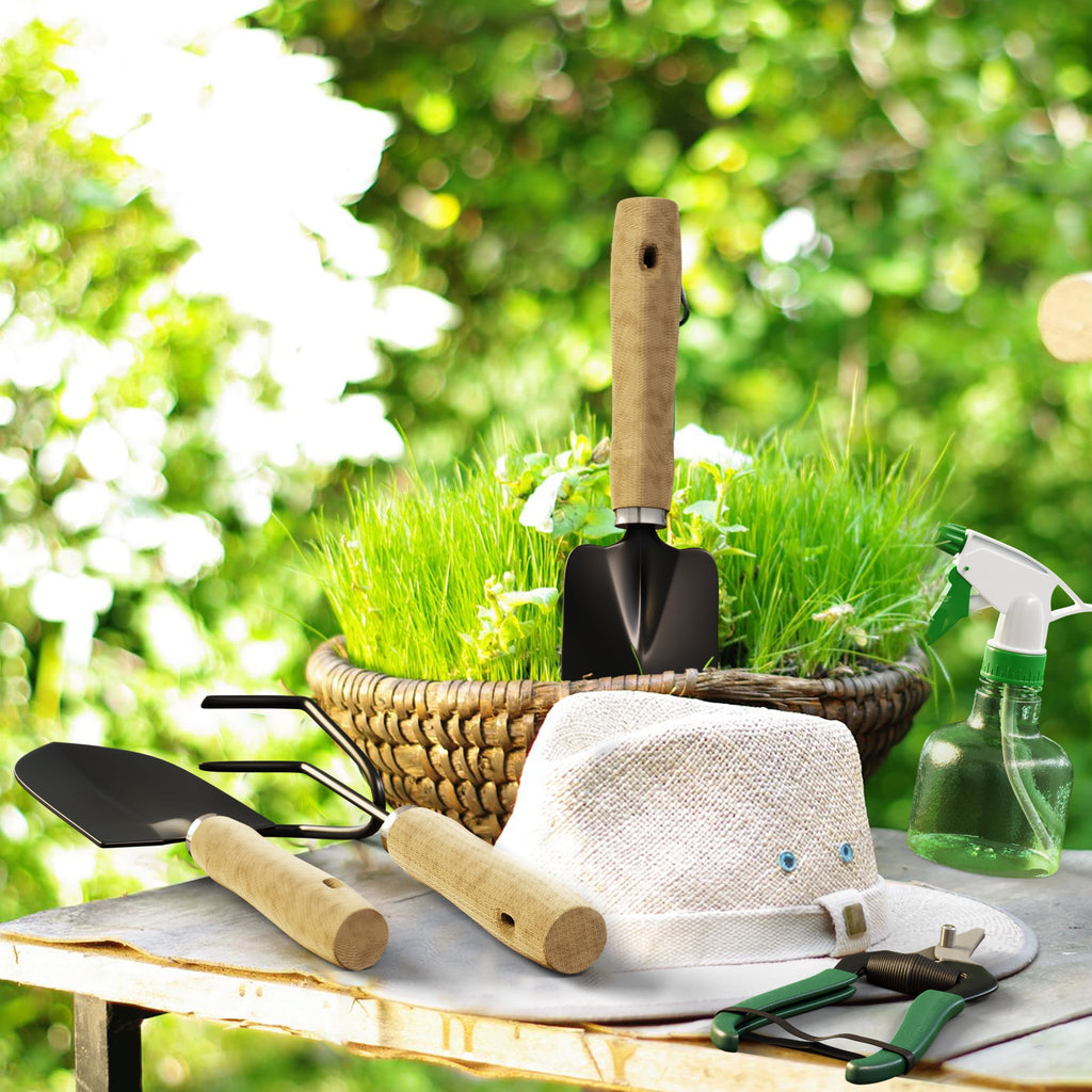8-Piece Gardening Hand Tool Set with Canvas Tote (Beige) - Image 6