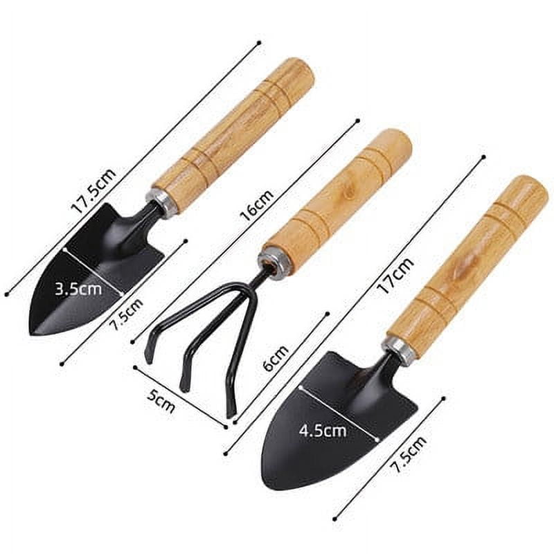 Moocorvic Mini Garden Tool Set, 3 Pieces Portable Mini Gardening Kit Including Hand Shovel, Transplant Shovel, Cultivator Hand Rake With Sof - Image 3