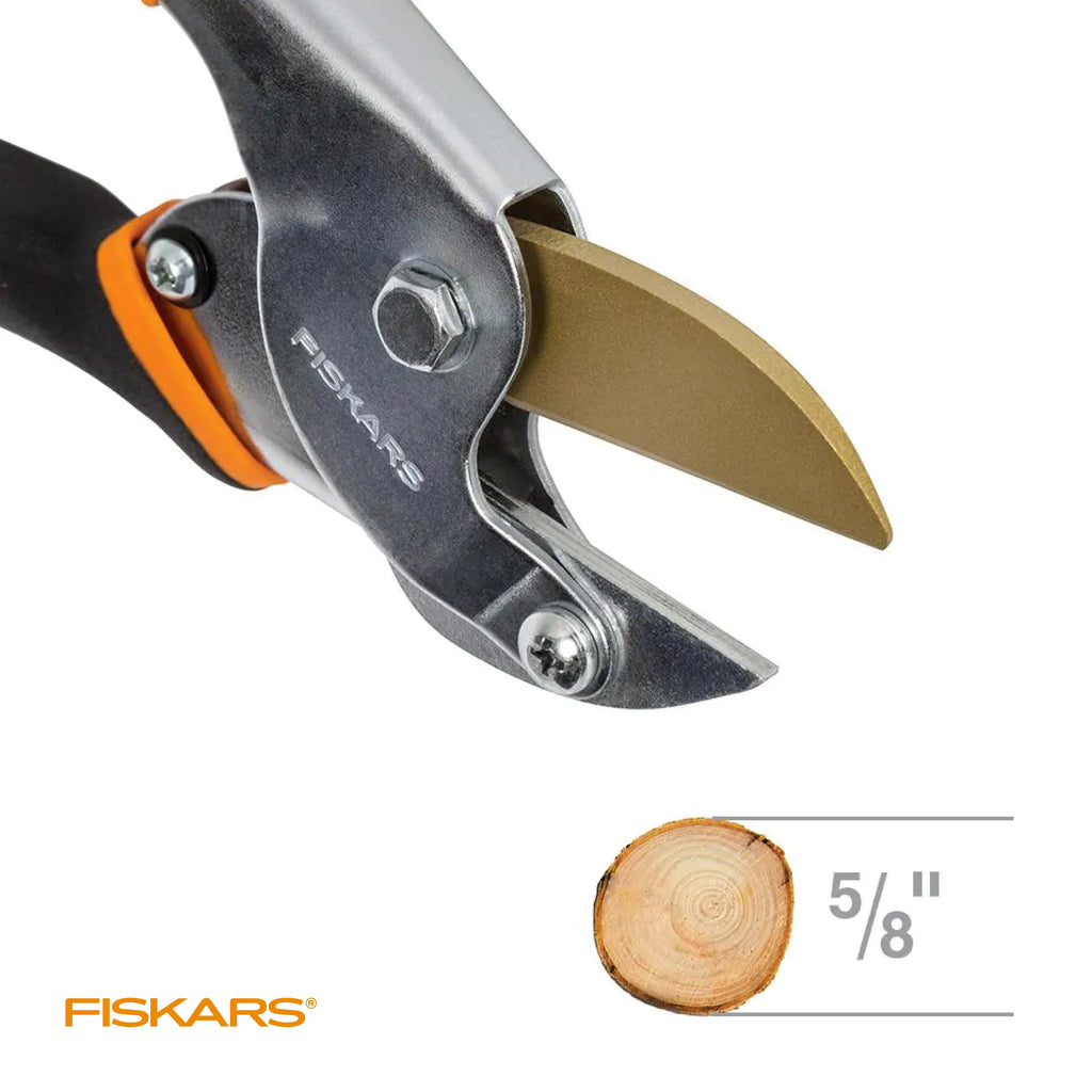 8" Titanium Anvil Pruner, Black and Orange - Image 5