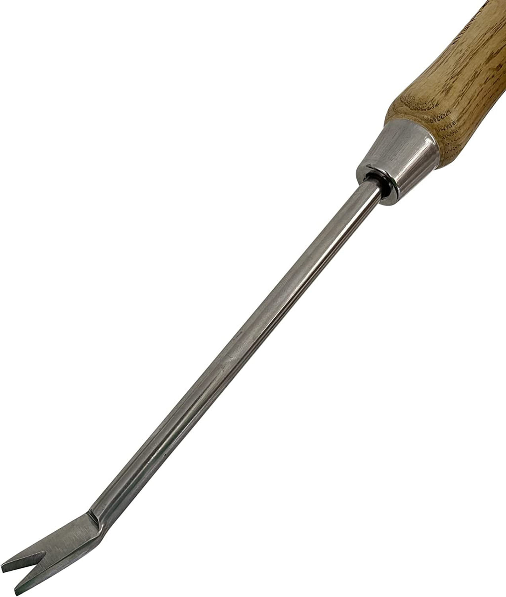 Eco Dandelion Weeder Tool w/ Ergonomic Wood Handle - 100% Recycled Stainless Steel - Rust Resistant - FSC Certified W... - Image 3