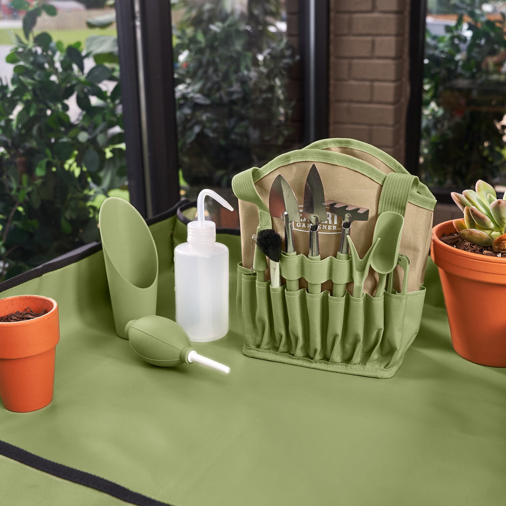 Expert Gardener Indoor Gardening Stainless Steel Tool Set, 14 Pieces, Green - Image 5