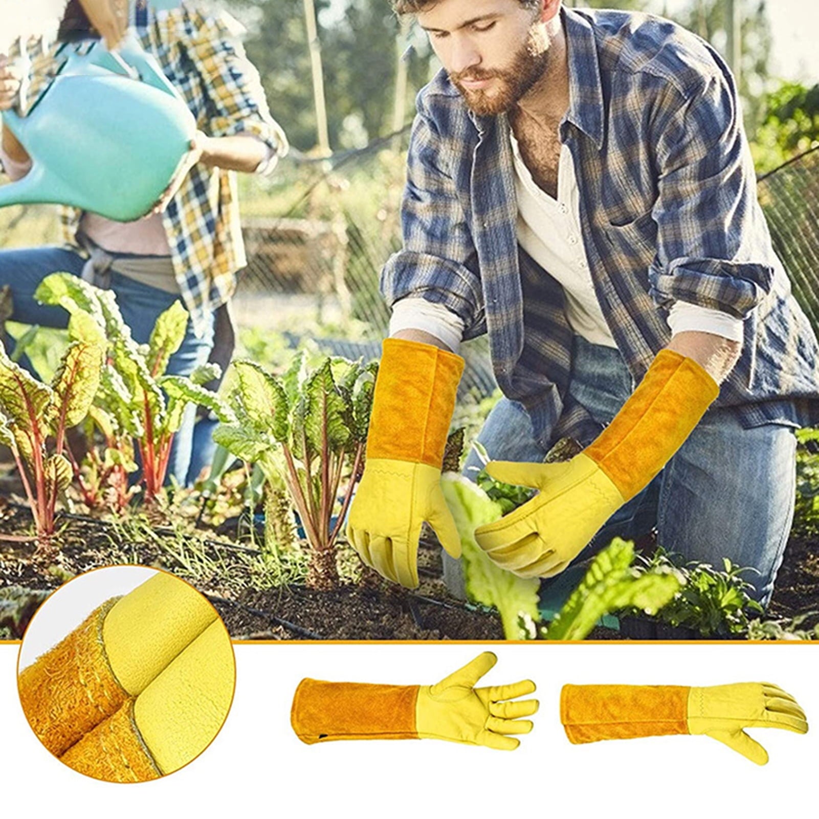 Rose Pruning Gloves for Men & Women,Long Thorn Proof Gardening Gloves,Heat-Resistant Faux Leather Gauntlet,Best Garde... - Image 2