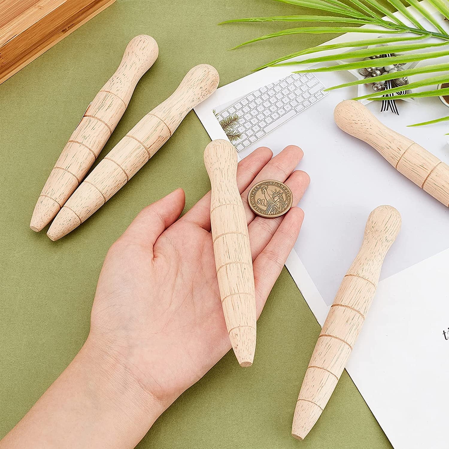 1bag 5pcs Wooden Plant Dibber Wood Garden Dibber Seed Dibbler Dibber Bulb Seedling Planting Tools Gardeners Planting ... - Image 3
