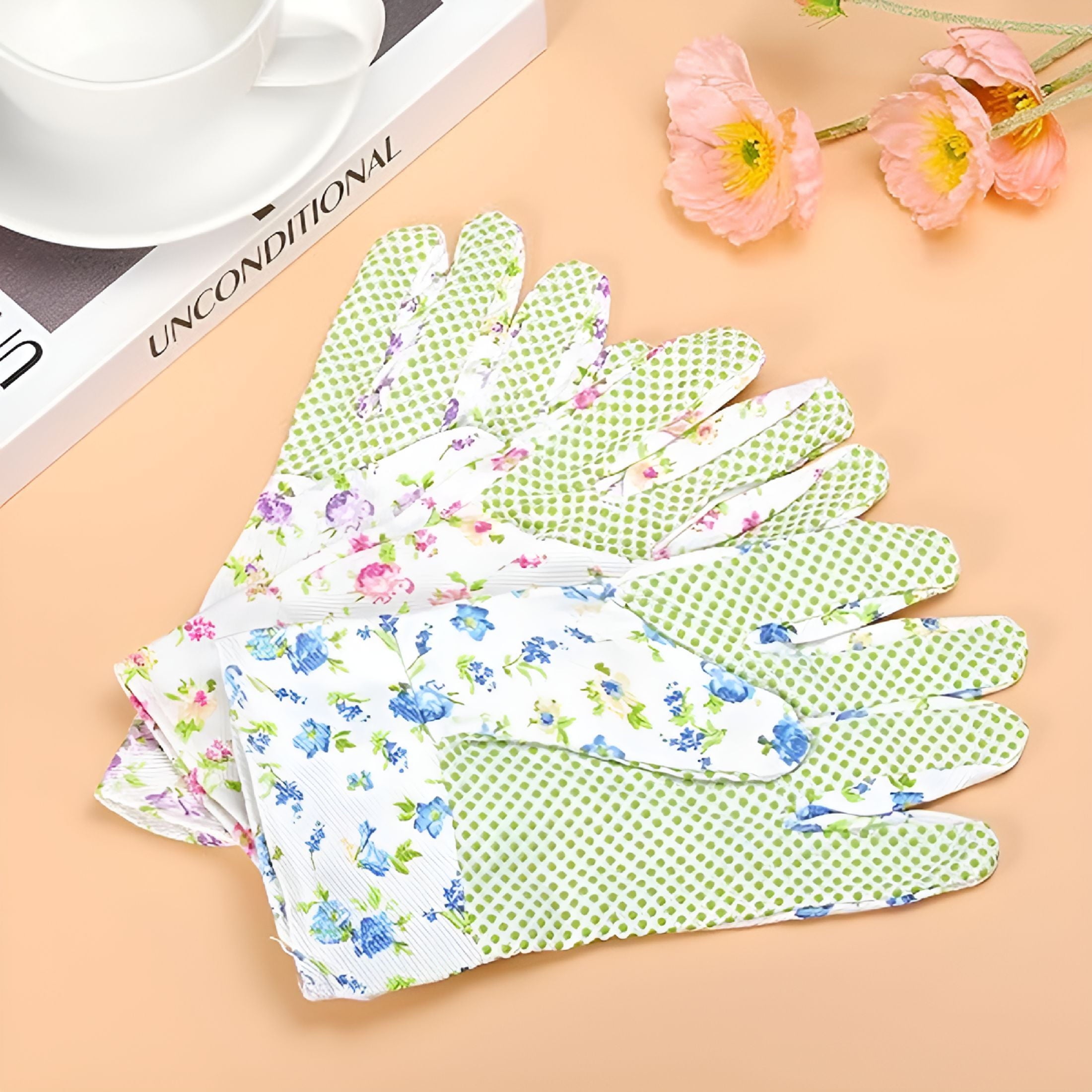 Floral Gardening Gloves for Women/Ladies,Non-Slip Grip Garden Work Gloves,Comfortable Thorn Proof Garden Gloves - Image 4