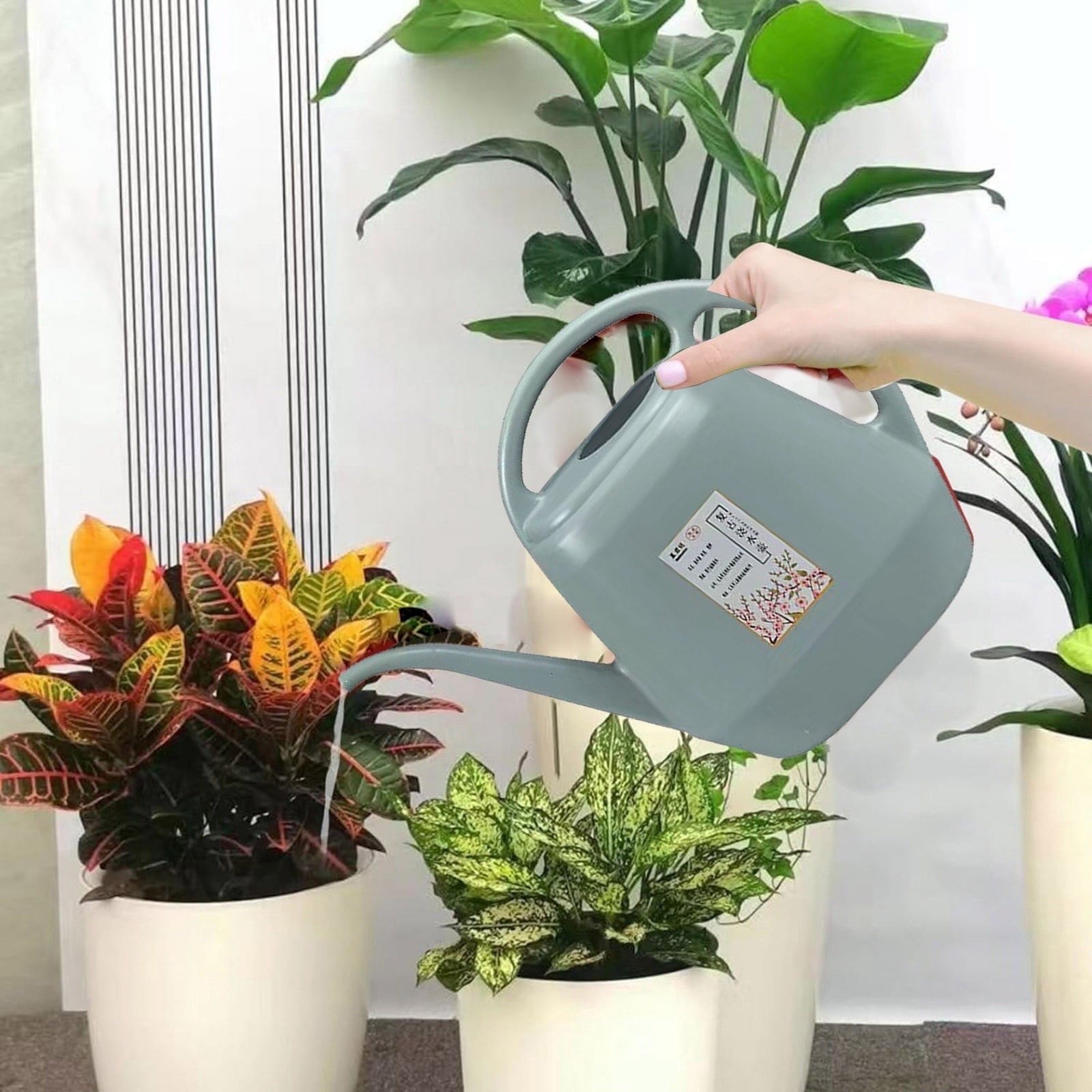 Indoor Watering Can 1 Gallon Blue-gray, Long Spout, Lightweight, Anti- Handle, Ideal for Delicate Flowers and Seedlin... - Image 6