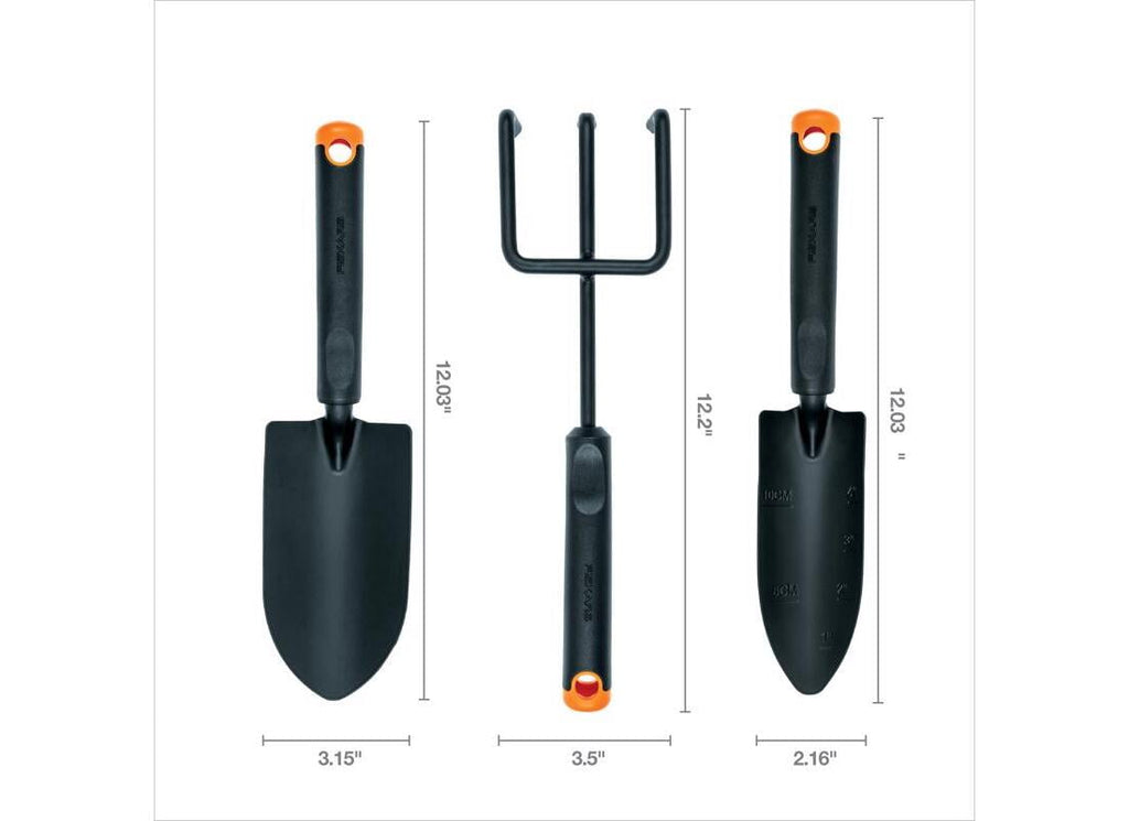 3-Piece Garden Tool Set - Trowel, Transplanter, Cultivator, Rust-Resistant Steel Heads, Ergonomic Handles for Plantin... - Image 5