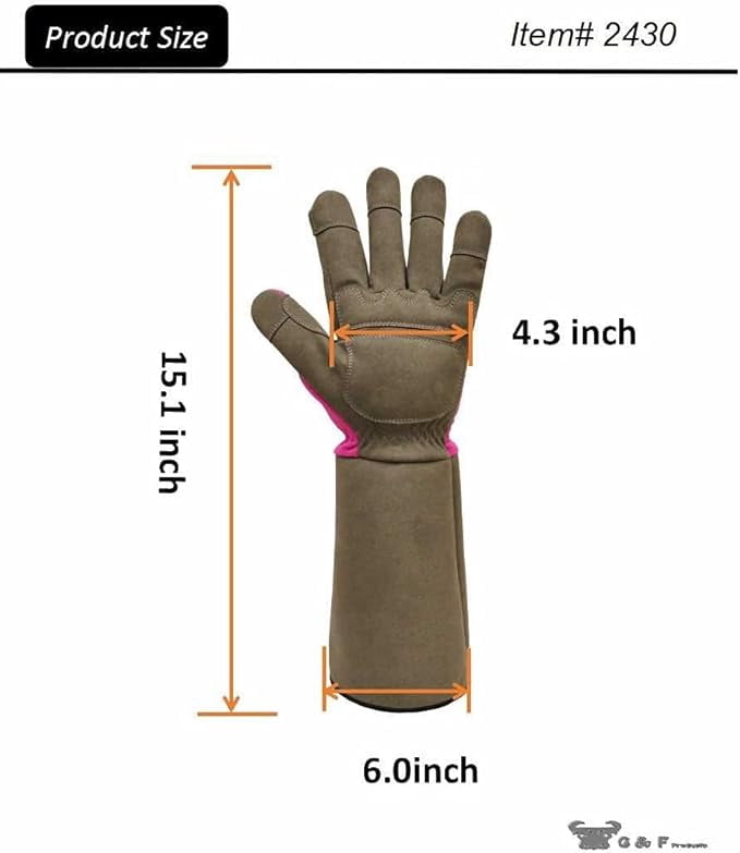 Florist Pro Long Sleeve Rose Gardening Women Gloves, Medium, Color May Vary - Image 2