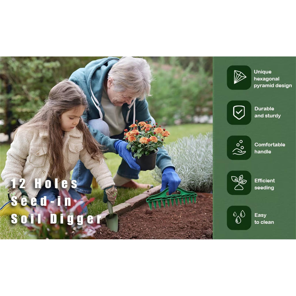 Professional Garden Dibber, Effortless Seed Planting Tool, Seed Slotter Tool Seed Spacers Planting Tool, Planting Gri... - Image 5