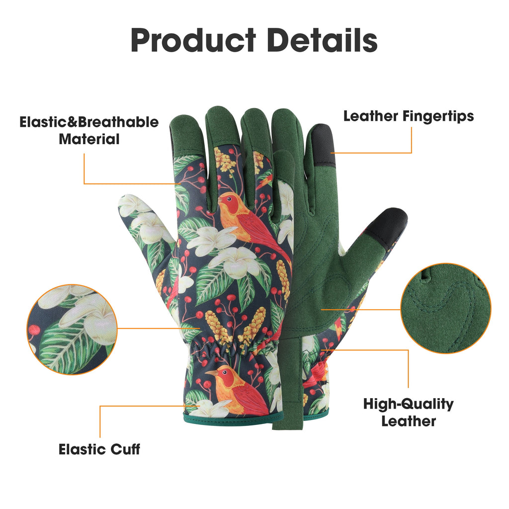 2pairs Gardening Gloves for Men Women, EEEkit Thorn-Proof Floral Garden Gloves with Grip for Rose Pruning, Cactus Handling - Image 3