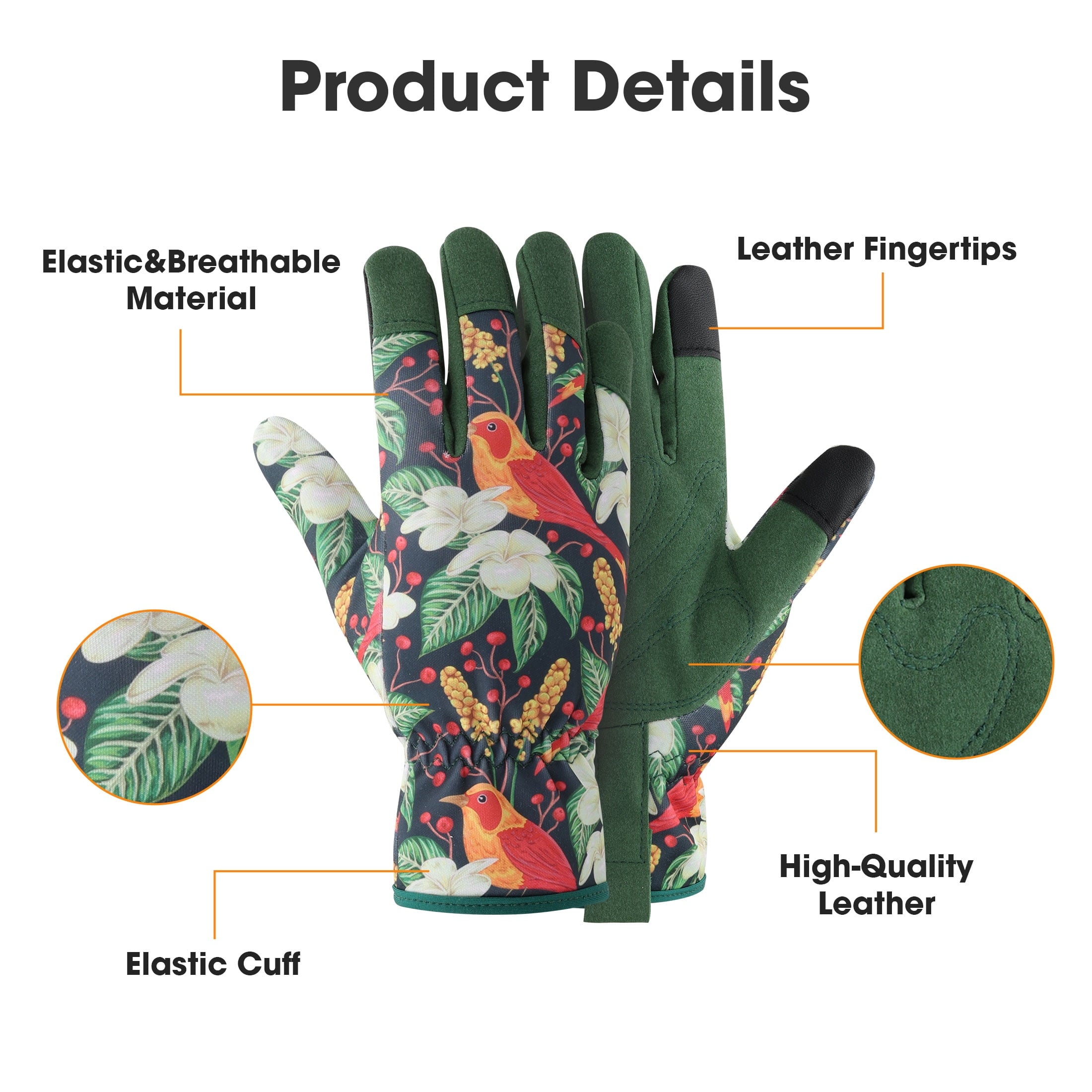 2pairs Gardening Gloves for Men Women, EEEkit Thorn-Proof Floral Garden Gloves with Grip for Rose Pruning, Cactus Handling - Image 3