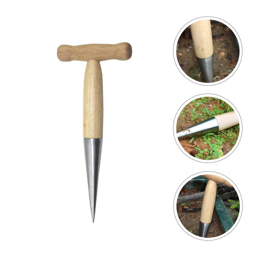 WEAVILUX Dibbler Weavilux Garden Tool Stainless Steel Wood for Soil Loosening and Planting - Image 5