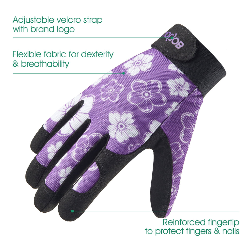 Thorn Proof Garden Gloves with Velcro for Women Ladies, Non-slip Working Gloves with Palm Cushion, Medium - Image 2