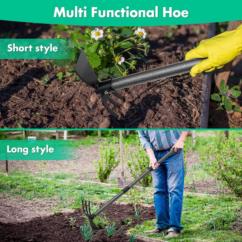 Tool with Two-Head, 31" Adjustable Long Handle and Cultivator - Image 6