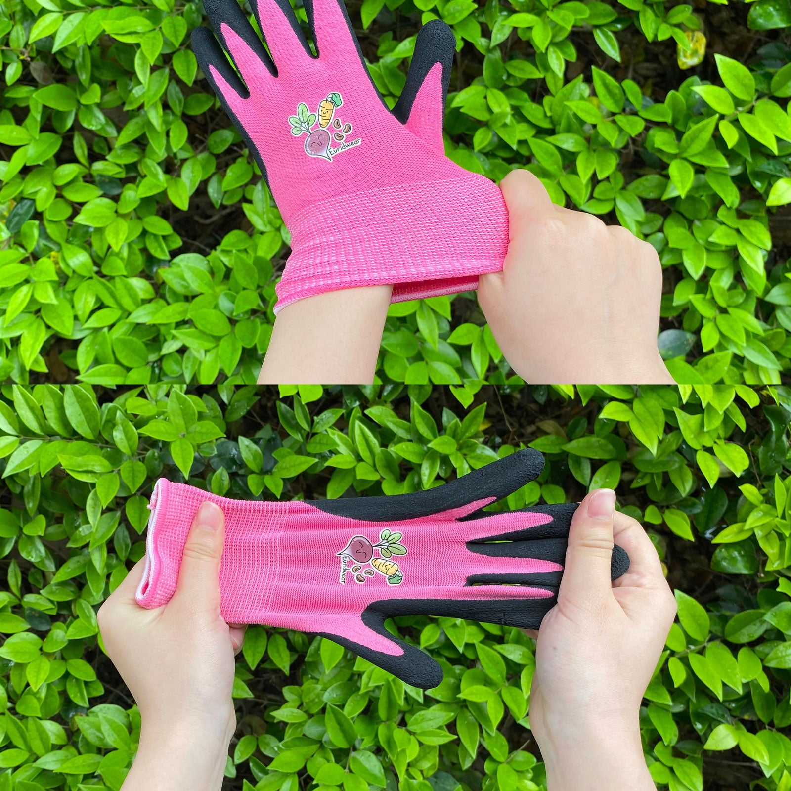Children Kids Gardening Latex Painting Work Gloves, L (9-12yr), Pink - Image 2