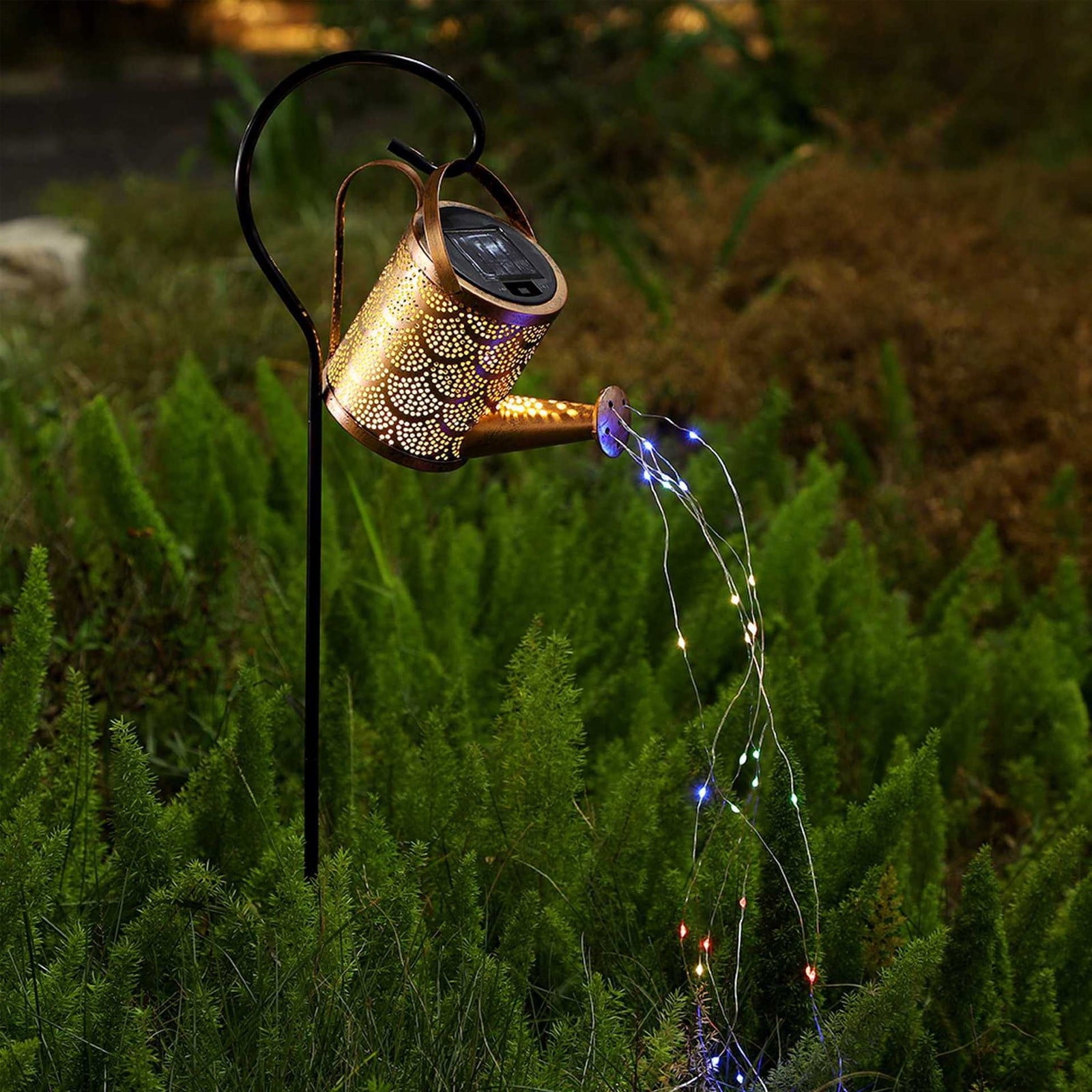 Large Solar Watering Can Lights Outdoor, Artistic Metal Hanging Decor with Auto-Illuminating Feature, Waterproof for Porch, Patio, Yard and - Image 6