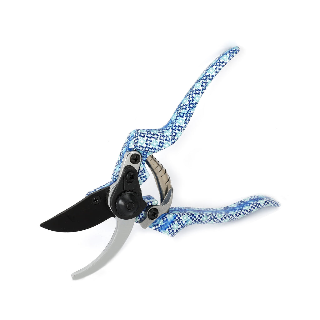 Essentials Blue Floral Gardening Aluminum Tool Set with Trowel, Cultivator, Pruner, and Gloves - Image 4