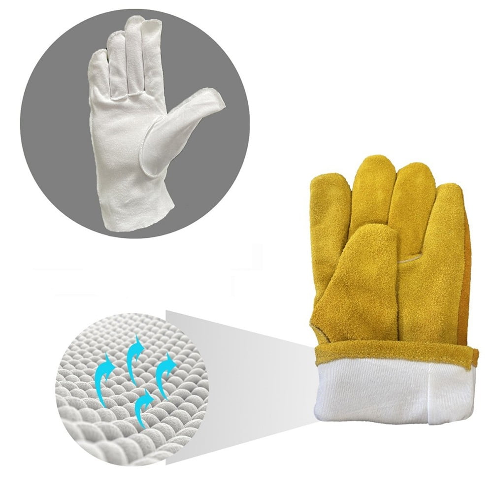 Garden Tools Gardening Tools Premium Leather Gardening Work Gloves - Thorn Proof Cowhide With Cotton Lining B3337 - Image 3