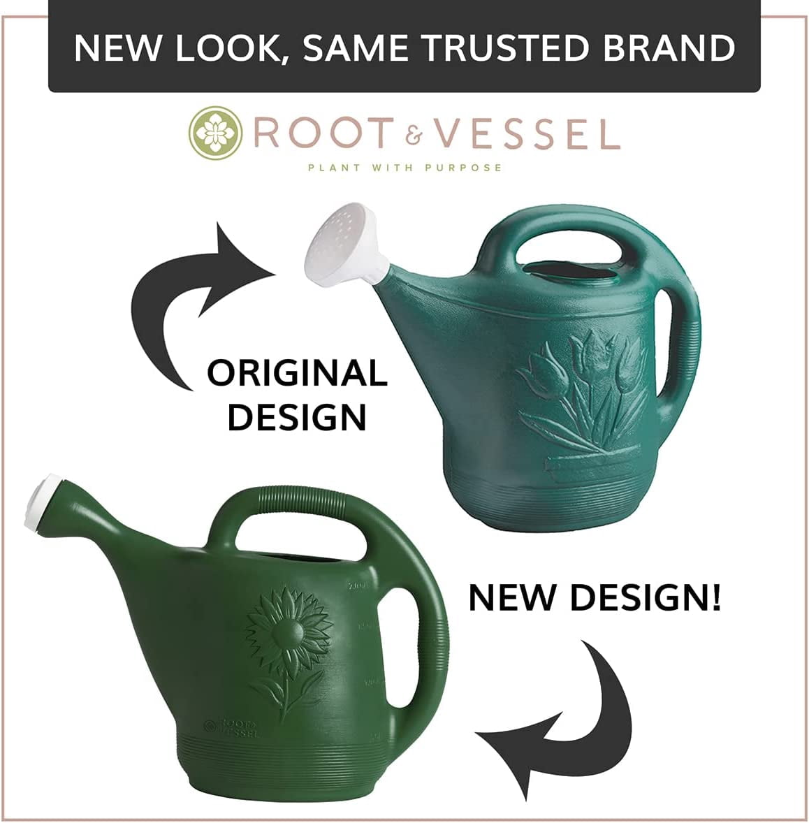Novelty Classic Plastic Watering Can, Classic Version, Green, 2 Gallon Capacity - Image 2