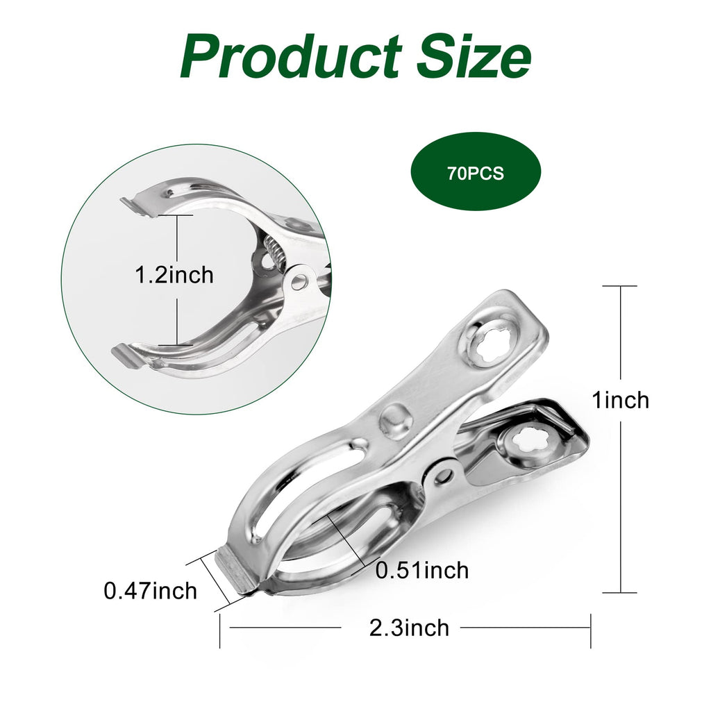 Heavy Duty Stainless Steel Plant Clips - 70 Pcs Rust-Proof Spring Clamps for Greenhouse Hoops (1/2", 3/4", 1") | Secu... - Image 5