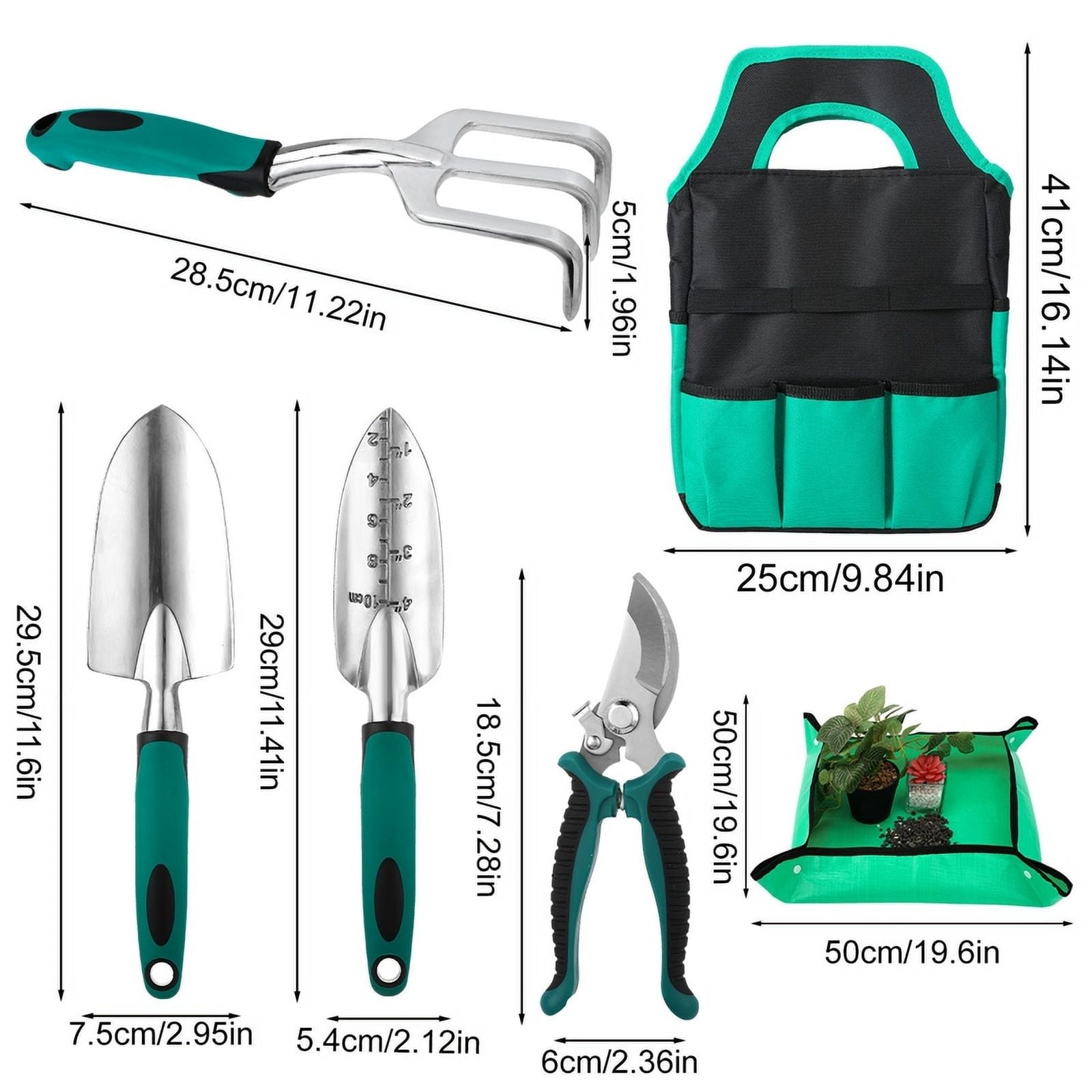 topjuju 7 Pcs Gardening Tools Set, Gardening Hand Tools with Rust-Proof,Stainless Steel,High Quality Aluminum Alloy Material, Gardening Supp - Image 2