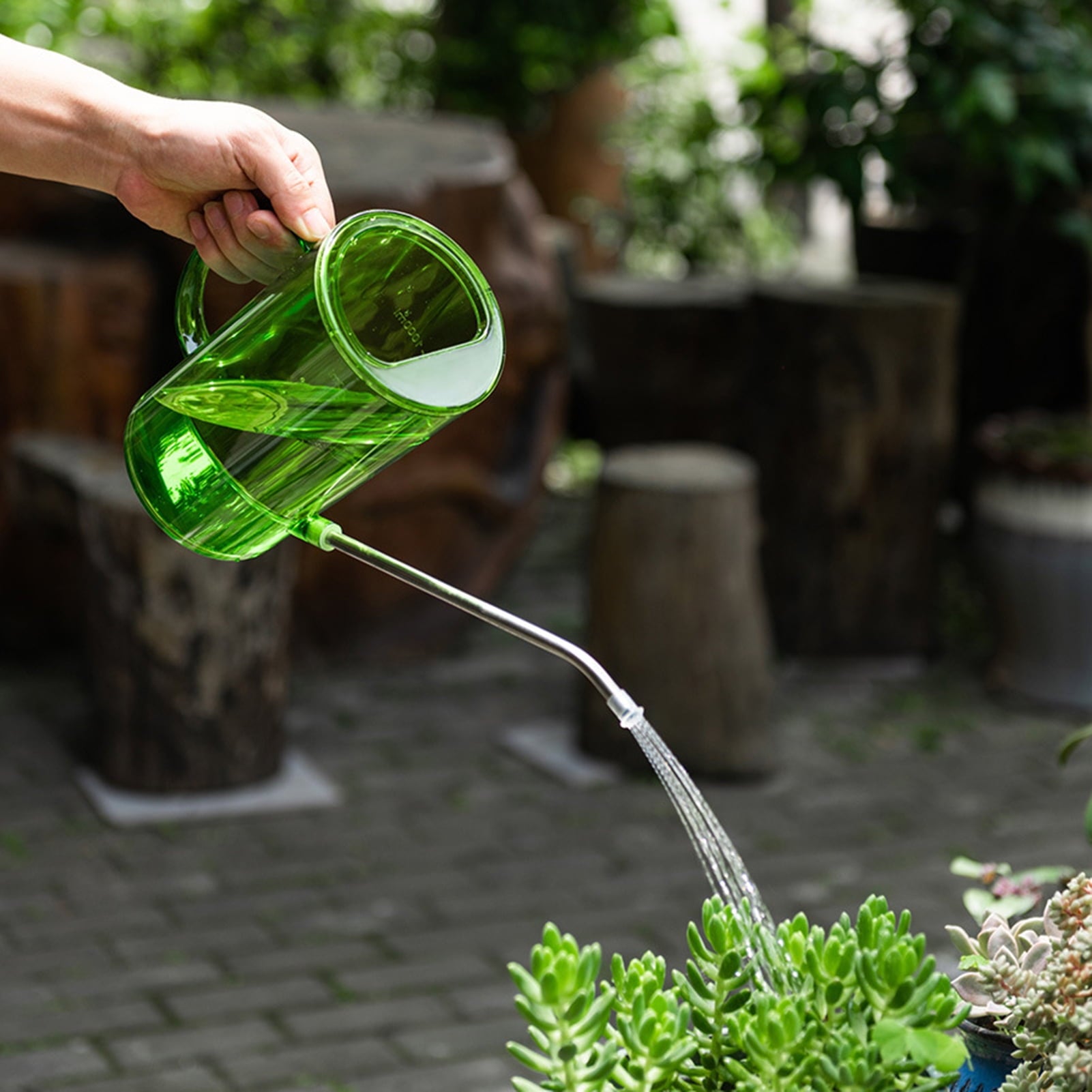 Dbuoem Long Spout Watering Can 1L Watering Can with Scales Garden Irrigation Spraying Pot for Plants Office Flowers - Image 4