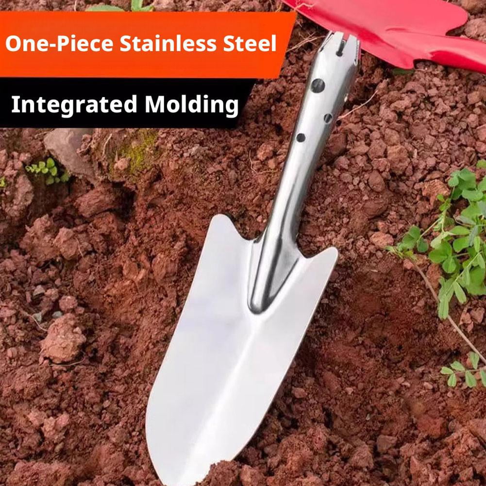 11" Garden Hand Trowel, Heavy Duty Polished Stainless Steel Garden Shovels with Wood Handle, Small Gardening Hand Too... - Image 4