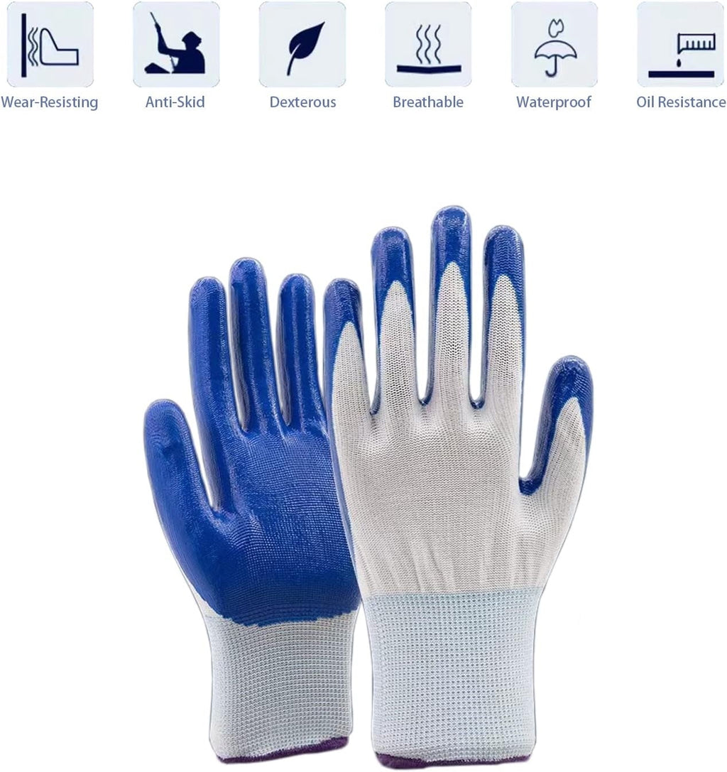 Gloves, Bobasndm 5 Pairs Garden Gloves for Women/Men Nitrile Coated Work Gloves for Gardening Restoration Work - Image 4