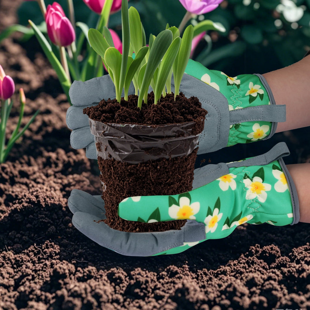 Womens Gardening Weeding Working Gloves, Leather Garden Glove for Women Thorn Proof No Stab for Digging, Planting,Pruning - Image 2