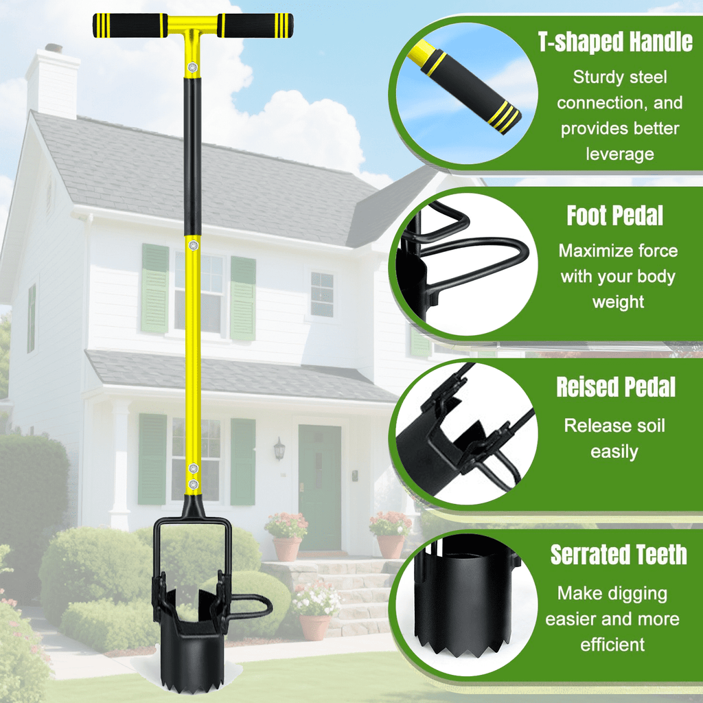 39Inch Tool Long Handle,Grass Plug Tool,Sod Plugger Trans with Soft Grip,Lawn Plug Garden Tool for Transplanting,Digg... - Image 4