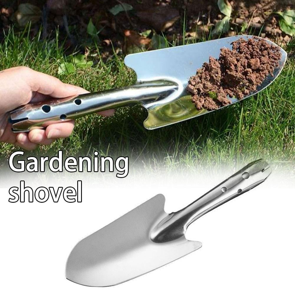 11" Garden Hand Trowel, Heavy Duty Polished Stainless Steel Garden Shovels with Wood Handle, Small Gardening Hand Too... - Image 5