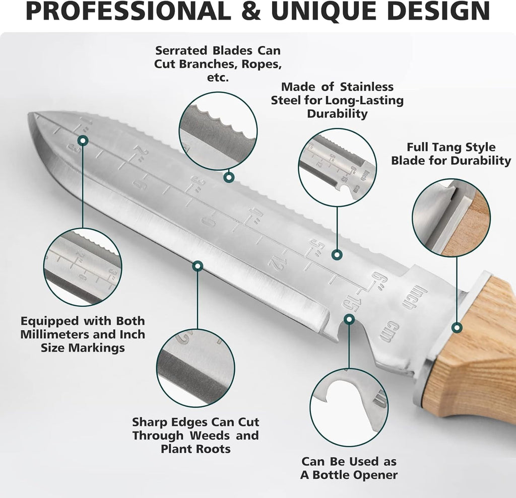Berry&Bird Hori Hori Garden Knife Multipurpose Gardening Tool Set - Image 5