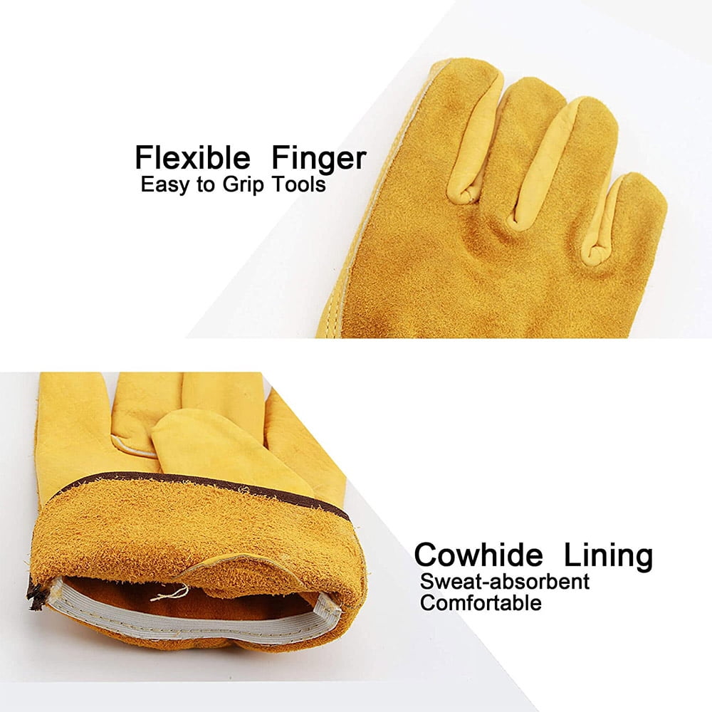 Womens Garden Gloves, Scratch Resistance Leather Gardening Gloves for Ladies, 3D Mesh Comfort Fit - Breathable Workin... - Image 6