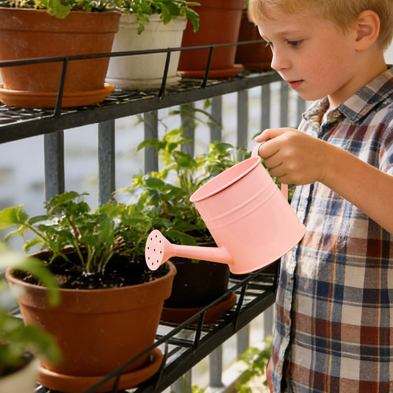 2Pcs Metal Watering Can For Outdoor Plants, Galvanized Steel Watering Can With Removable Spout, Perfect Home & Garden Décor Yellow 12*12*11C - Image 5
