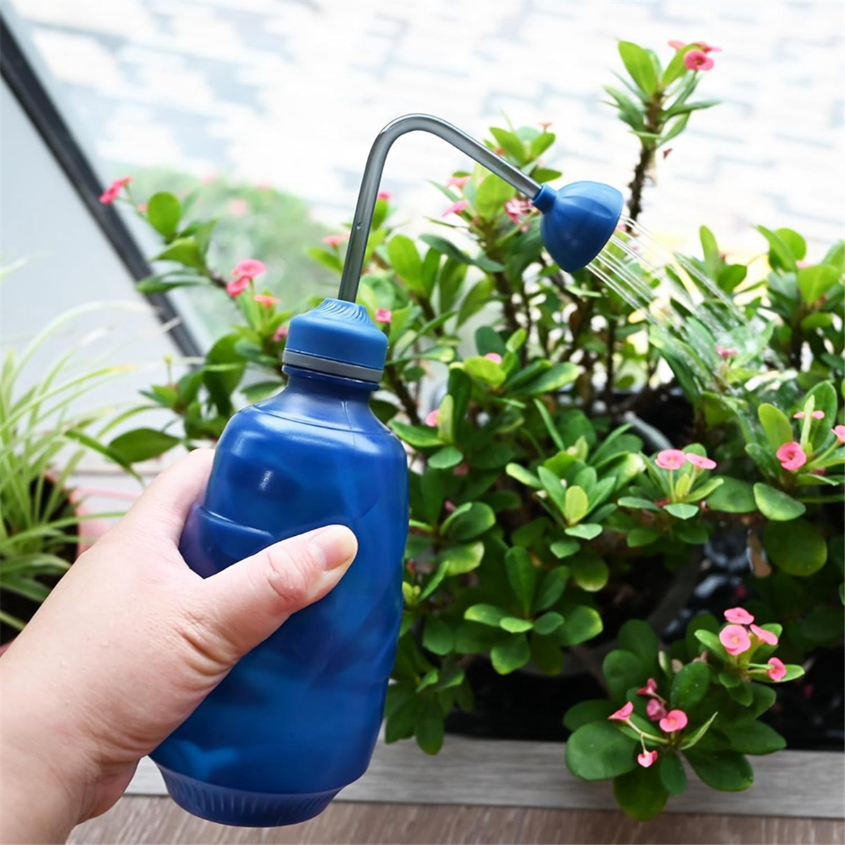 Watering Can for Seedlings, Small Watering Can for House Plant Garden Flower 0.45L Blue - Image 4