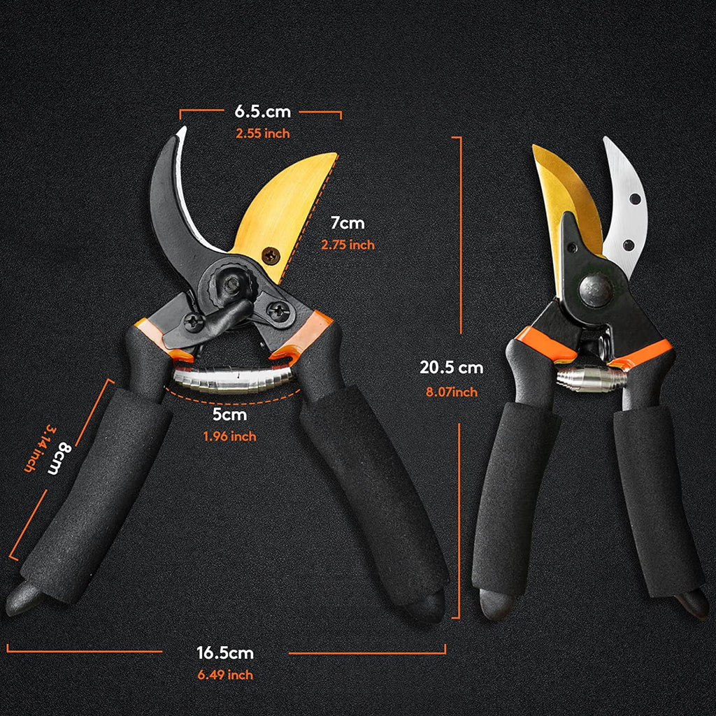 & Hedge Shears, 8" Pruning Shears, Hedge Clippers with Non-Slip Handle,Titanium Steel Garden Tools - Image 6