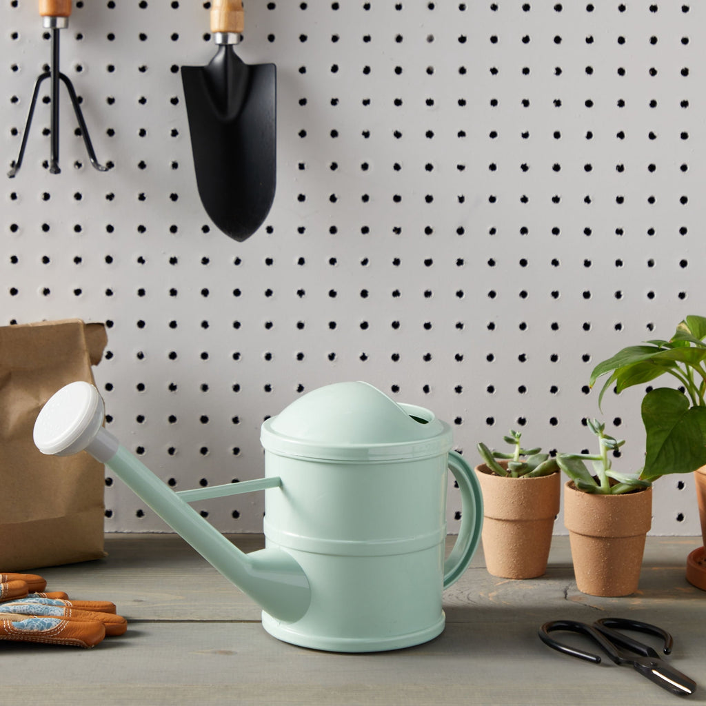 Small Mint Green Plastic Watering Can with Long Spout Sprinkler Head for Garden, Indoor and Outdoor Plants, Flowers (... - Image 2