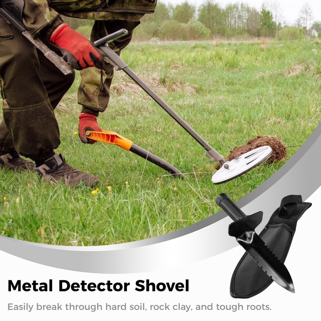 Metal Detector Shovel, Double Serrated Edge Digger with Sheath, Heavy-Duty Garden Trowel, Sturdy Digging Tool for Gardening, Planting, Metal - Image 2