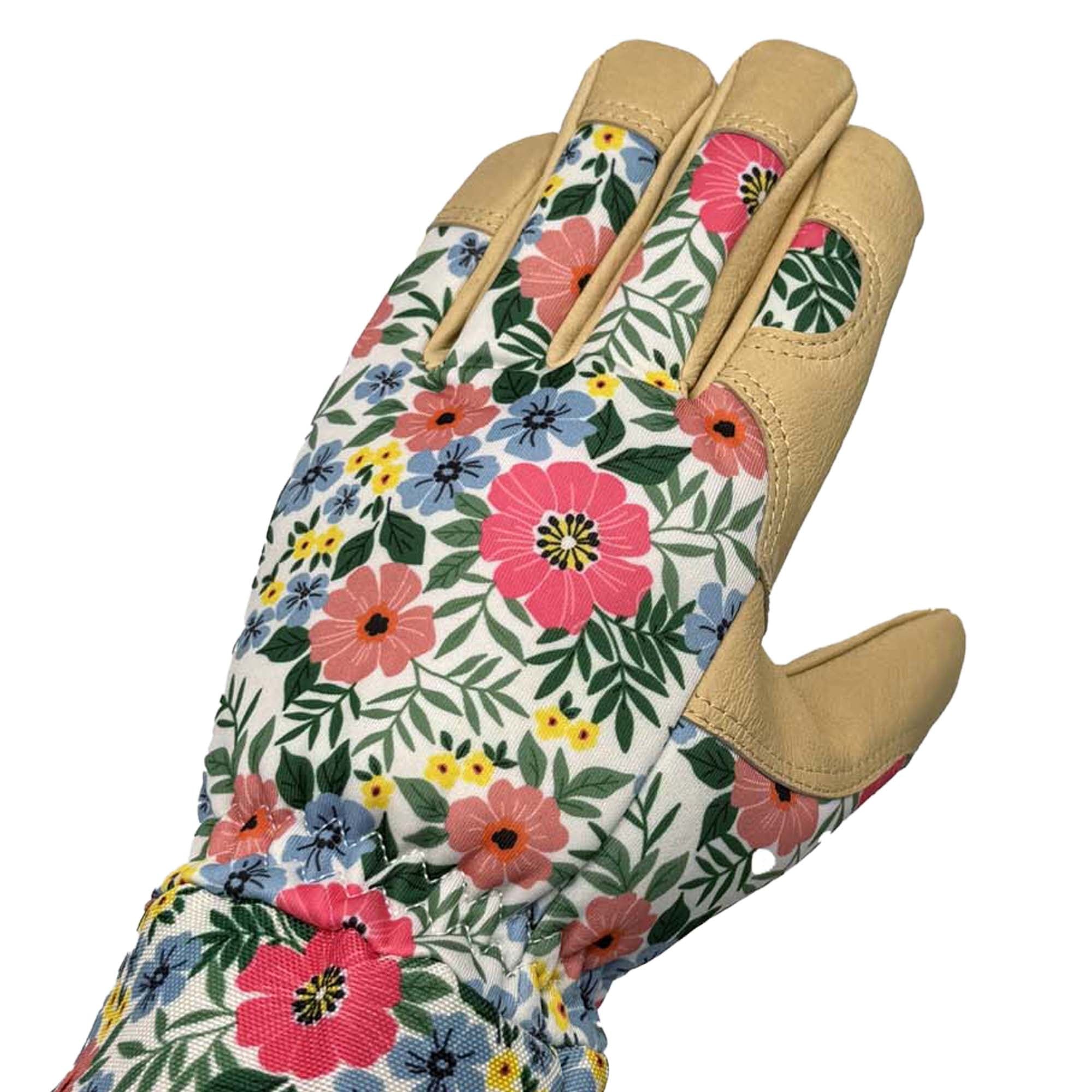 Womens Leather Pruner Gardening Gloves, Size M - Image 3