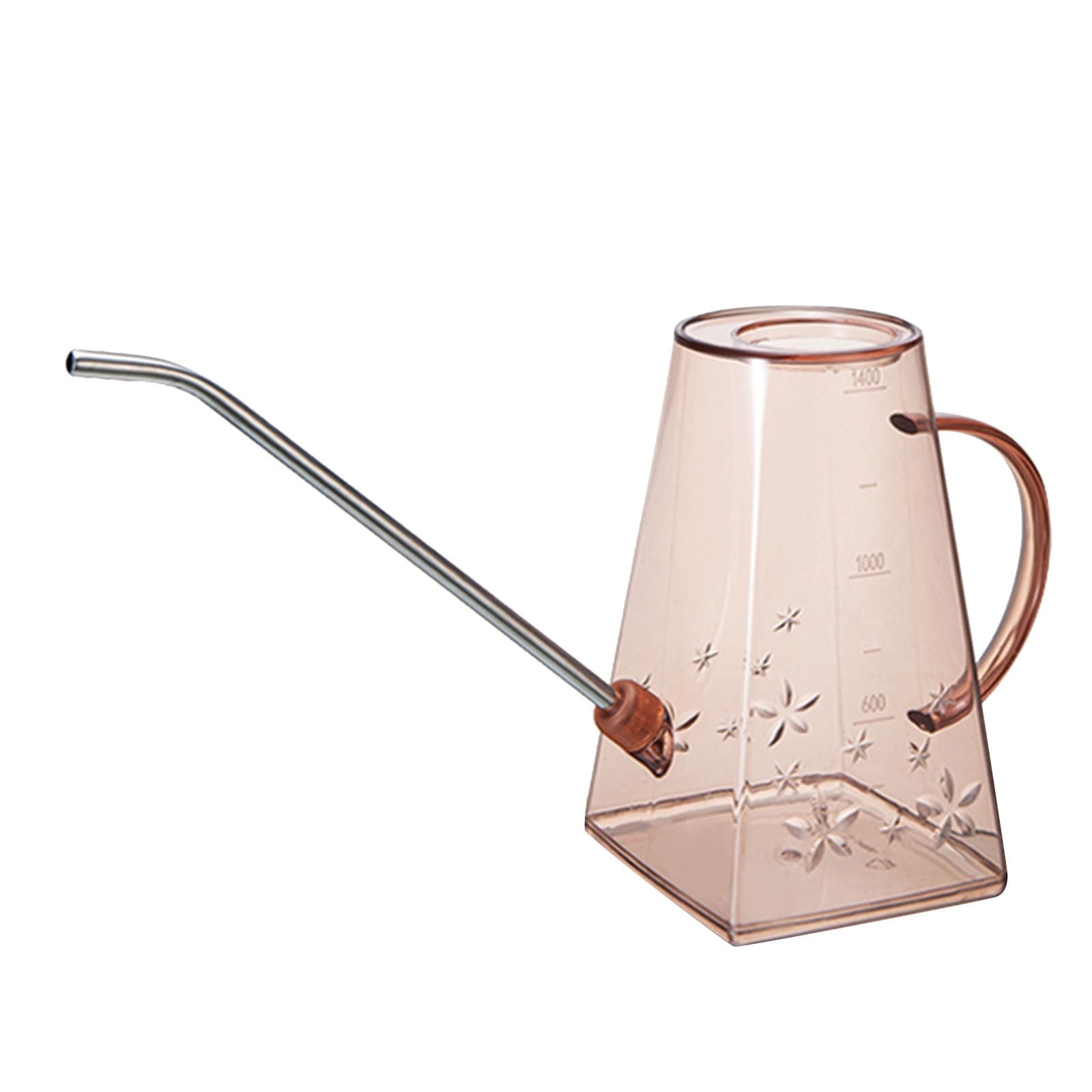 piaybook Watering Can for Indoor Plants Home Gardening Transparent PP Plastic Long Mouth Watering Pot Watering Water Bottle Pattern Retro Wa